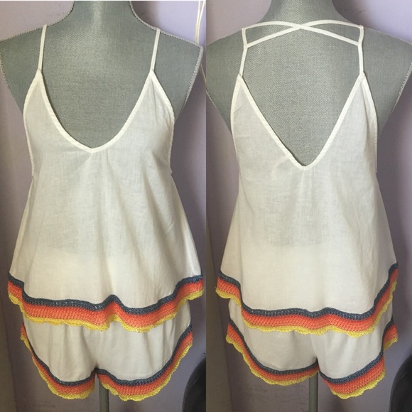 CCO Free People White Fire Neutral Combo Short Set - Picture 2 of 7